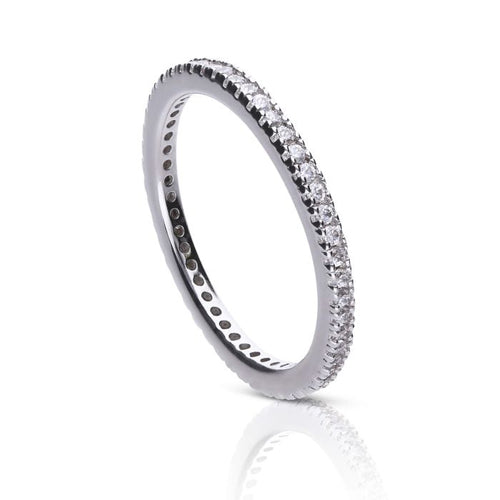 Diamonfire Micro Zirconia Eternity Ring | Sterling Silver Band