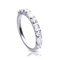 Diamonfire Baguette and Round Zirconia Ring in Sterling Silver