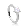 Diamonfire Heart Shaped Zirconia Solitaire Ring in Sterling Silver