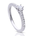 Diamonfire Six Claw Solitaire Pave Ring in Sterling Silver