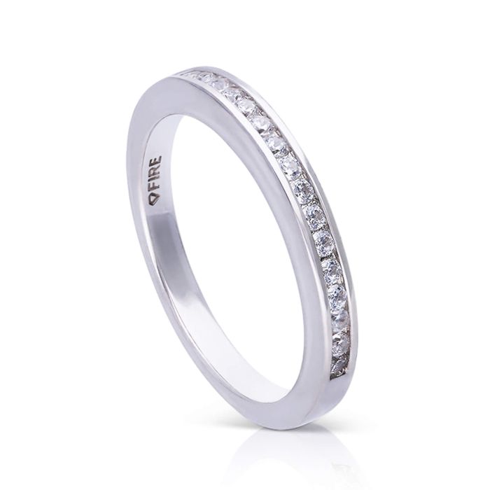 Diamonfire Channel Set Half Eternity Ring | Sterling Silver Zirconia