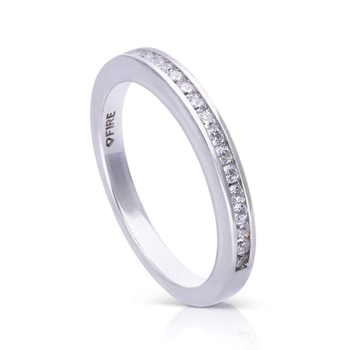Diamonfire Channel Set Half Eternity Ring | Sterling Silver Zirconia