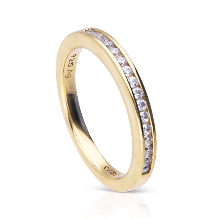 Diamonfire Channel Set Half Eternity Ring | Sterling Silver Zirconia