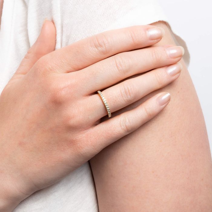 Diamonfire Half Eternity Ring | Sterling Silver Zirconia Band