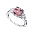 Gecko Jewellery Square Cut Trilogy Ring – Sterling Silver & Platinum