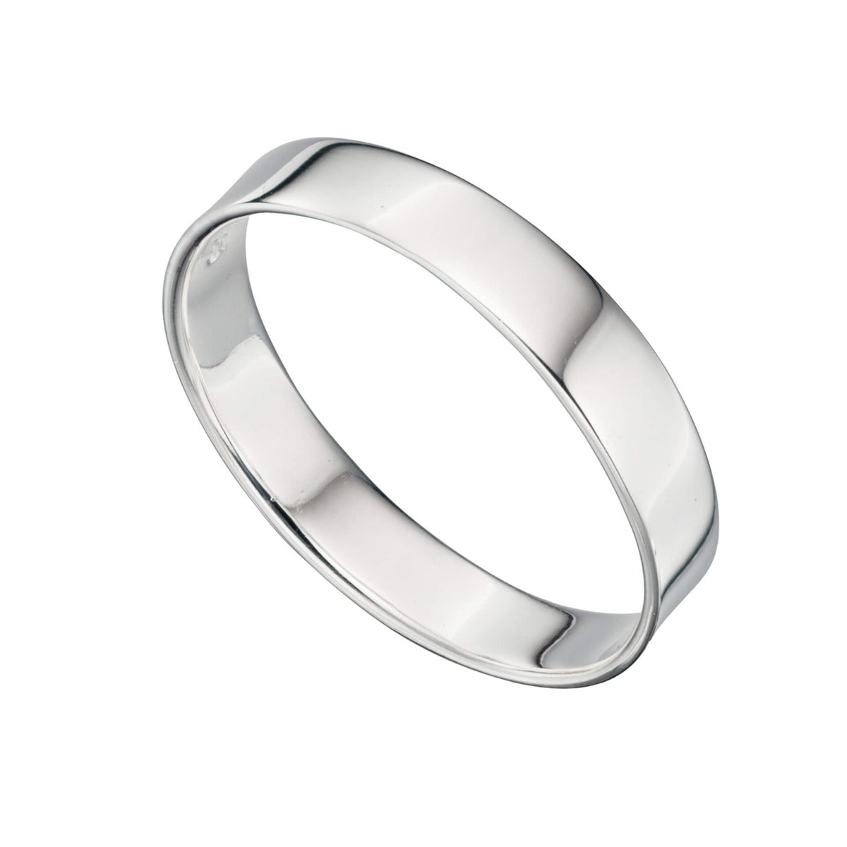Gecko Jewellery Retail 4mm Plain Band Ring – Solid Silver Finish