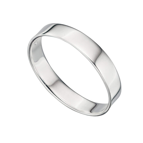 Gecko Jewellery Retail 4mm Plain Band Ring – Solid Silver Finish