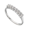 Gecko Jewellery Sterling Silver 7 Stone CZ Claw Set Ring for Women