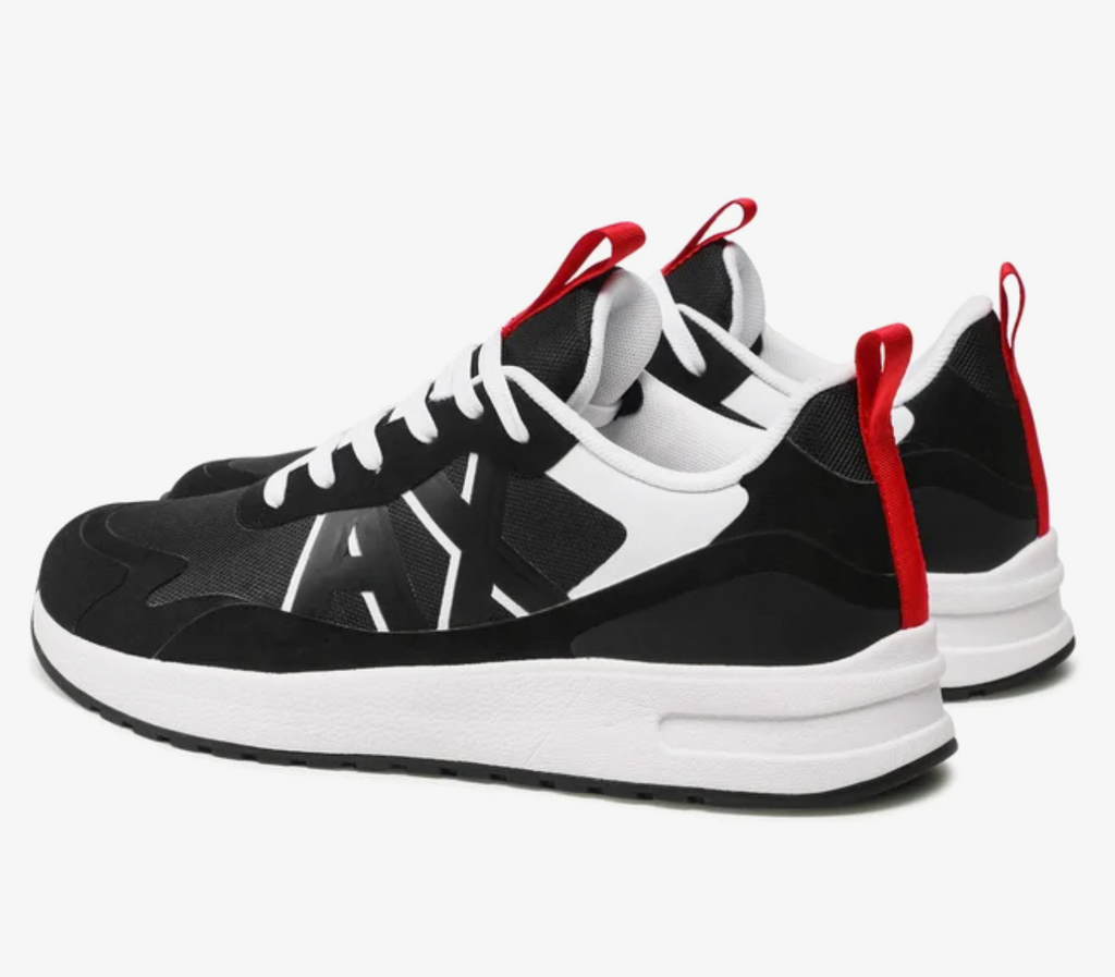 Armani Exchange XUX114 Men's Black Faux Leather Sneakers – UK 12