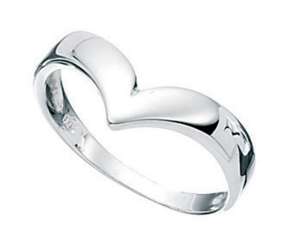 Wishbone Ring in Sterling Silver by Gecko Jewellery – Stacking Band