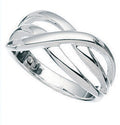 Sterling Silver Crossover Ring | Gecko Jewellery Retail Stacking Band