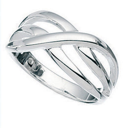 Sterling Silver Crossover Ring | Gecko Jewellery Retail Stacking Band