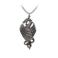 Alchemy Gothic Dragon Necklace – Winged Locket Pendant in English Pewter