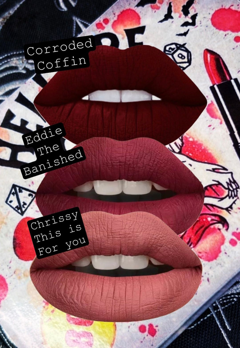 Radioactive Unicorn Corroded Coffin Matte Liquid Lipstick – Dark Red