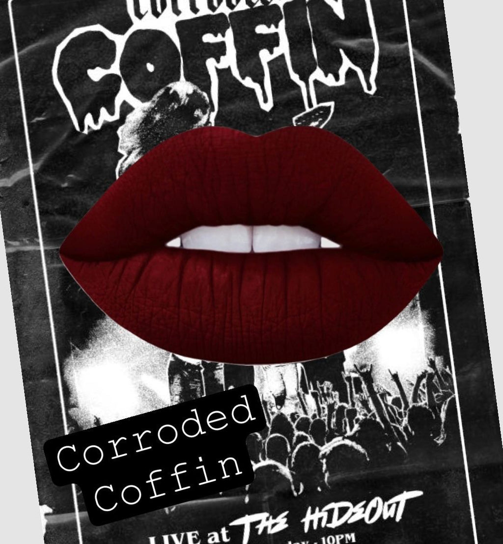 Radioactive Unicorn Corroded Coffin Matte Liquid Lipstick – Dark Red