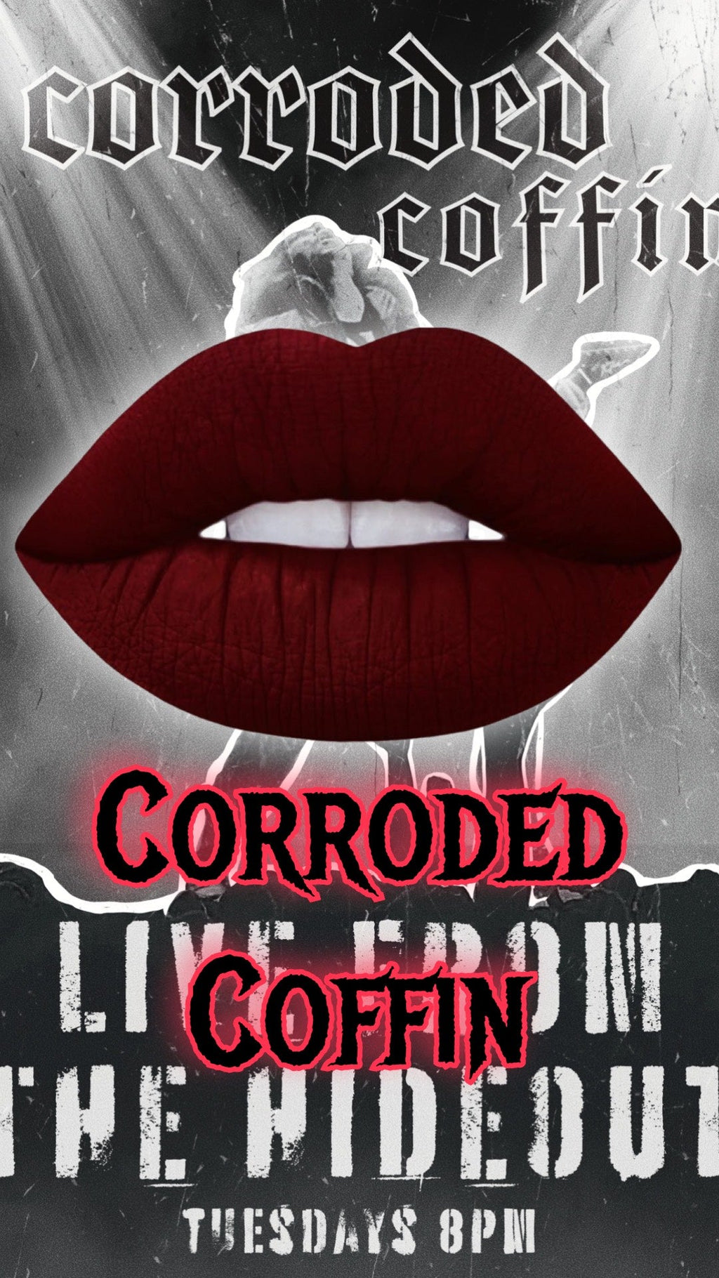 Radioactive Unicorn Corroded Coffin Matte Liquid Lipstick – Dark Red