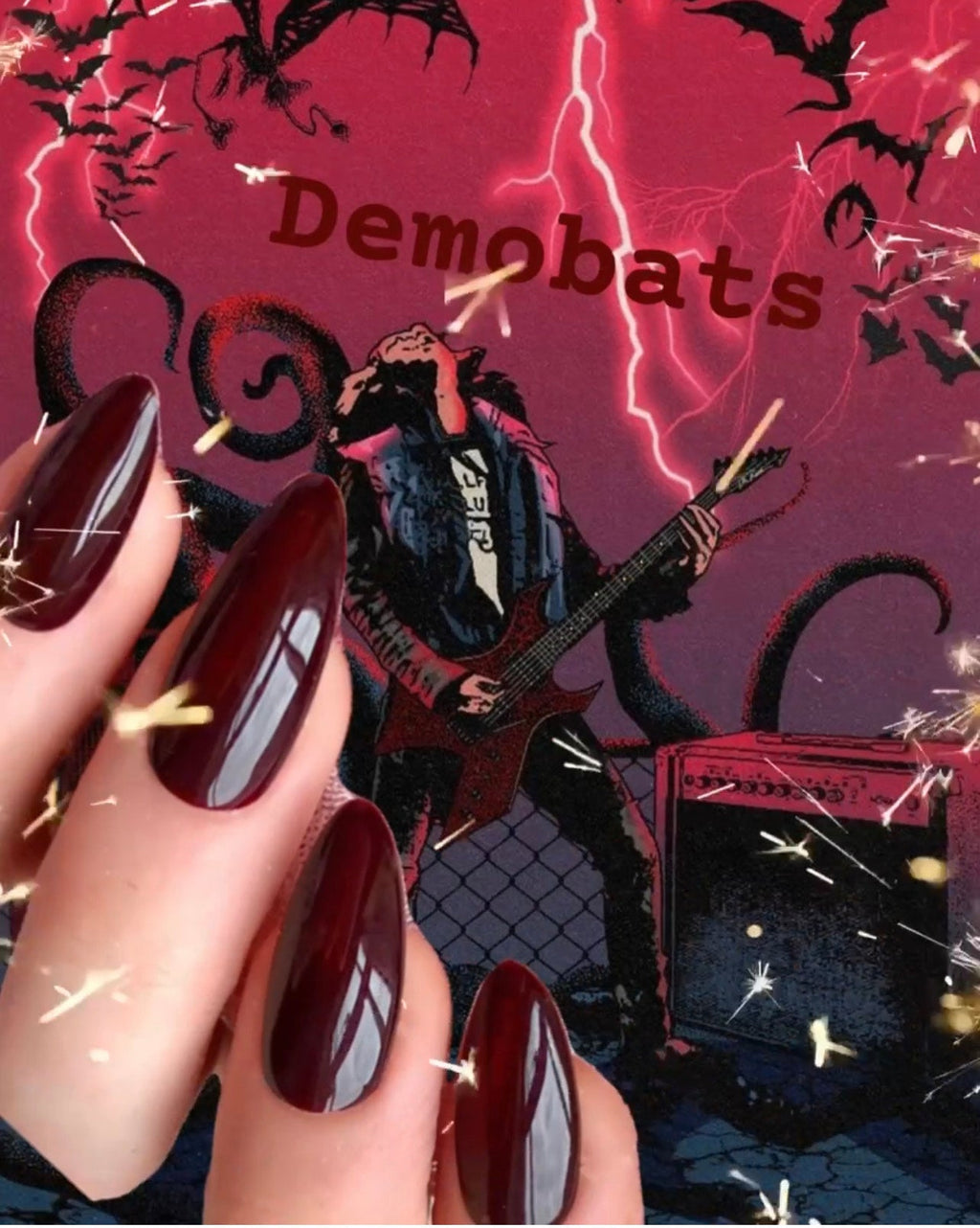 Radioactive Unicorn Demobats Nail Polish – Burgundy Red Purple 10ml