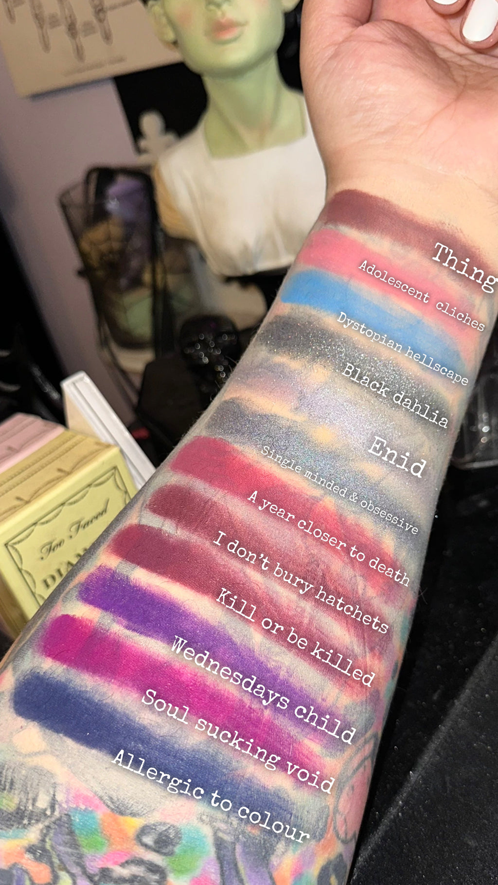 Radioactive Unicorn Wednesday's Child Eyeshadow Palette - 12 Moody Shades