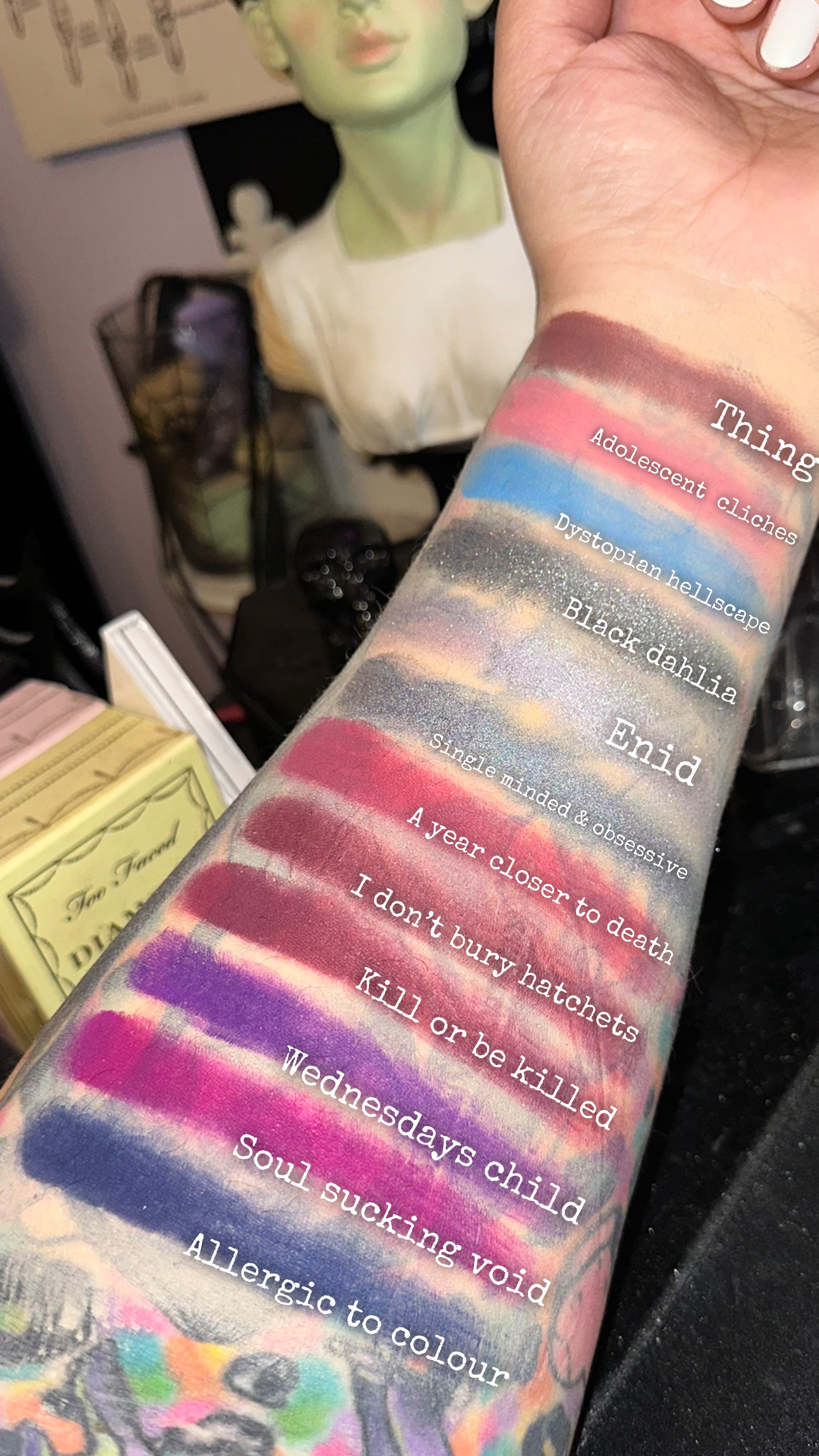 Radioactive Unicorn Wednesday's Child Eyeshadow Palette - 12 Moody Shades