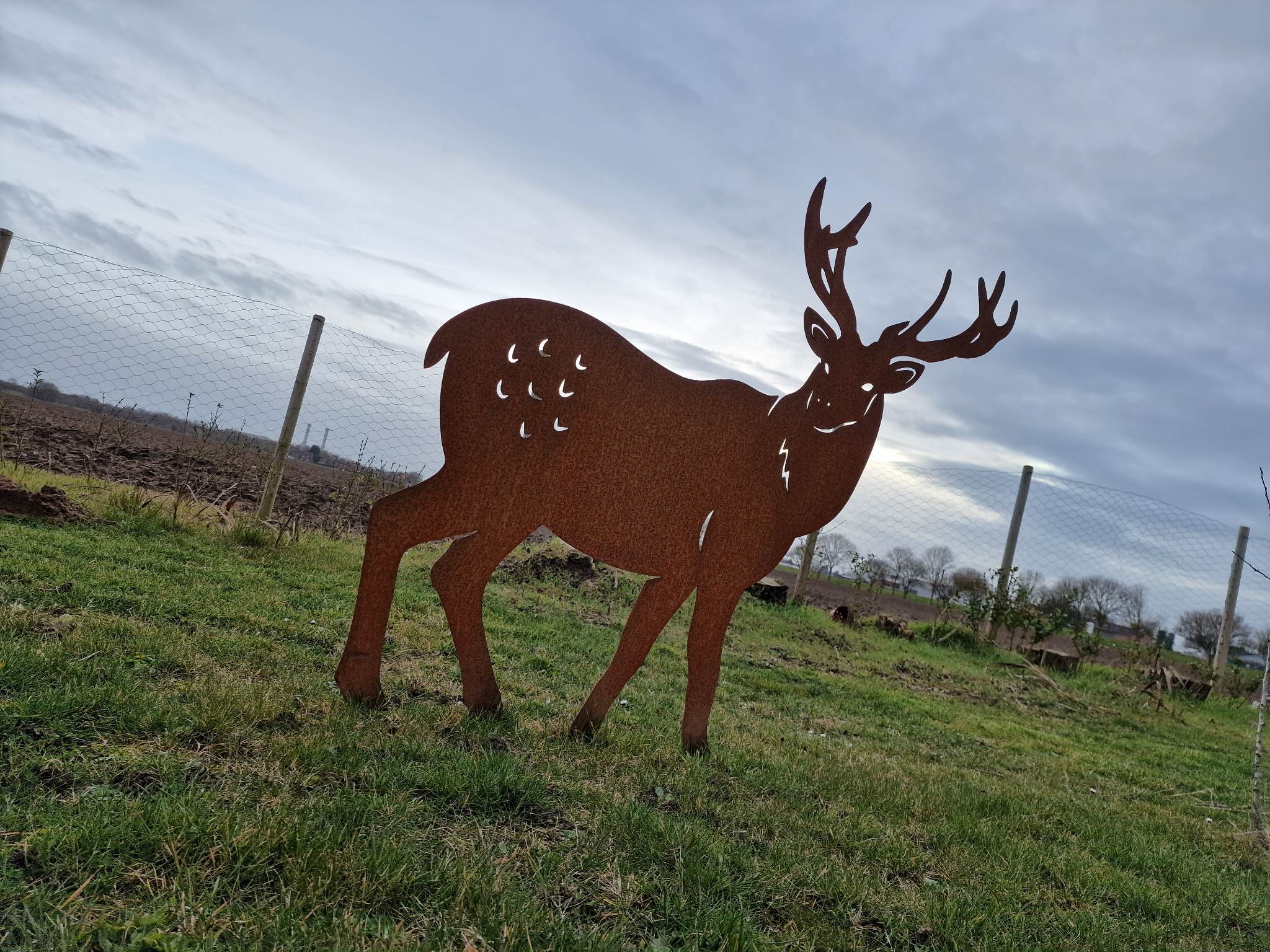 Rustic Warehouse Norfolk Large Metal Stag Garden Statue – 132cm