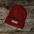 Uggly and Co Heritage Red Beanie – Heavyweight Recycled Knit Cuffed Hat