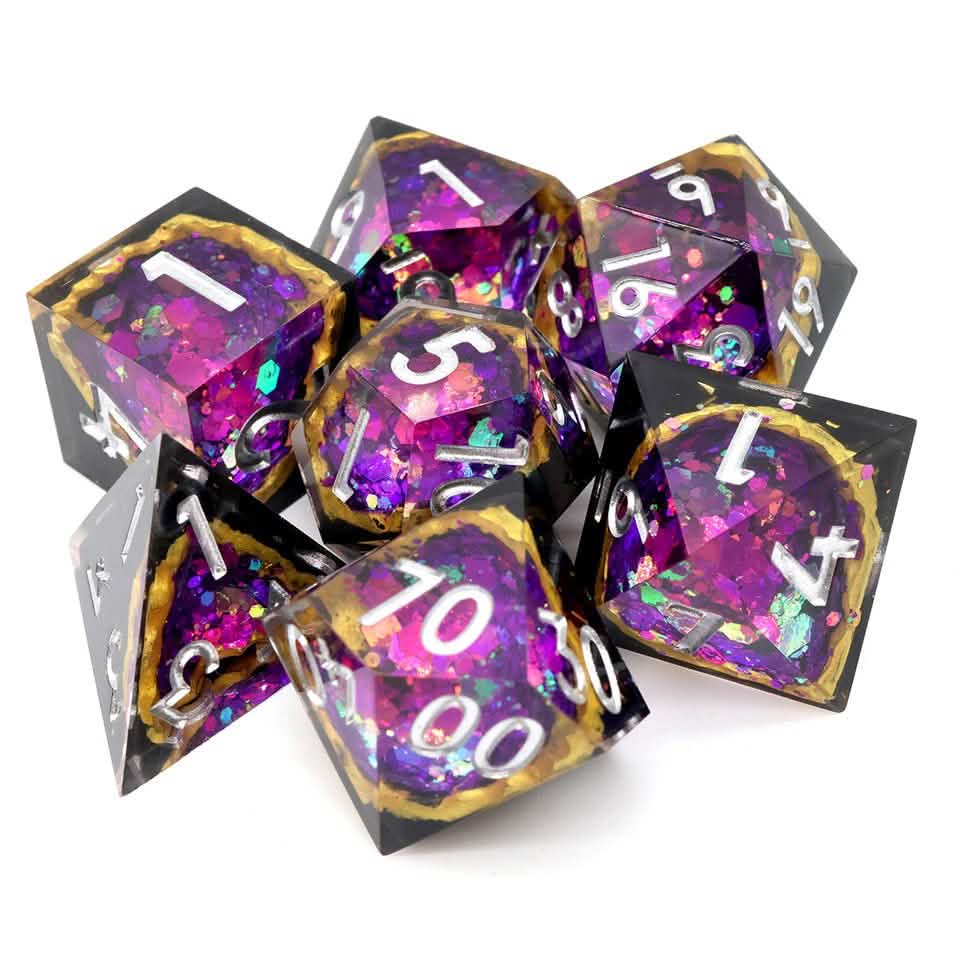 Regal Relic | Sharp Edge Dice | Resin | 7 Piece Set