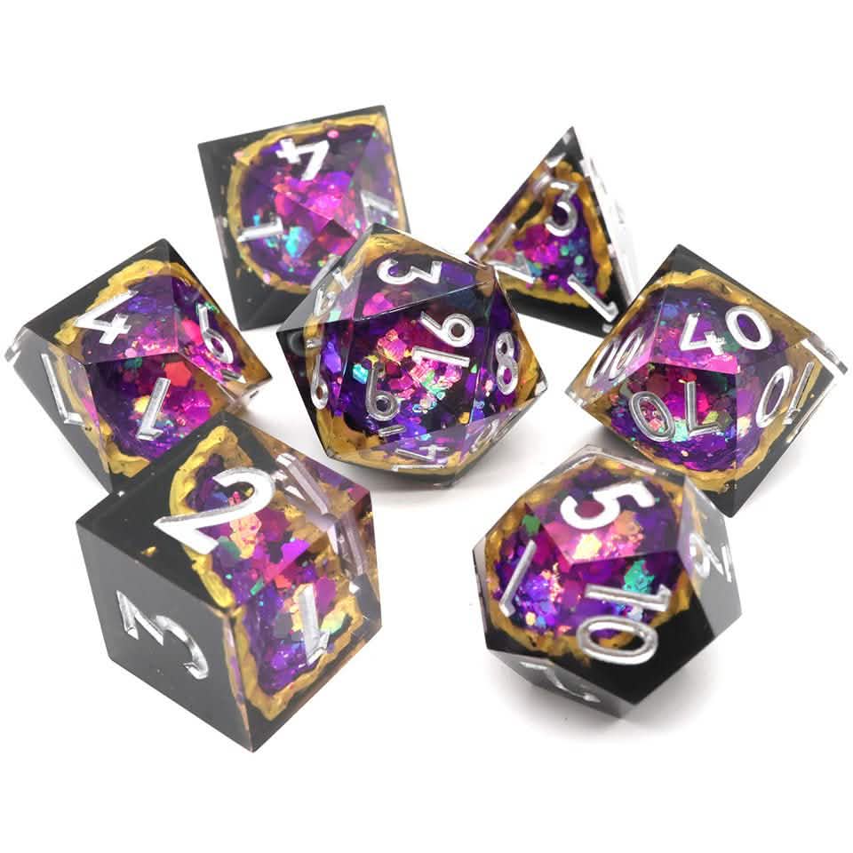 Regal Relic | Sharp Edge Dice | Resin | 7 Piece Set