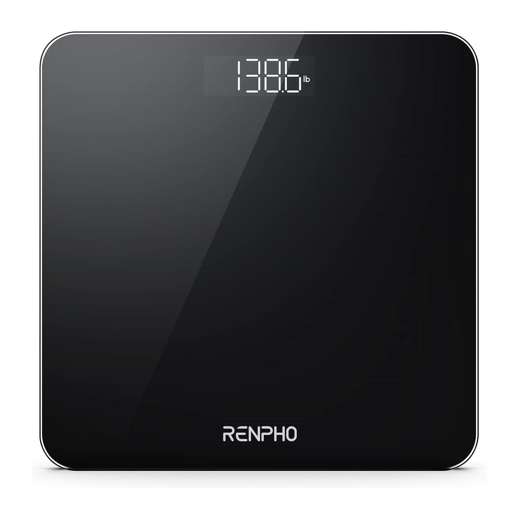 RENPHO Digital Bathroom Scale – High Precision Body Weight, Black Glass