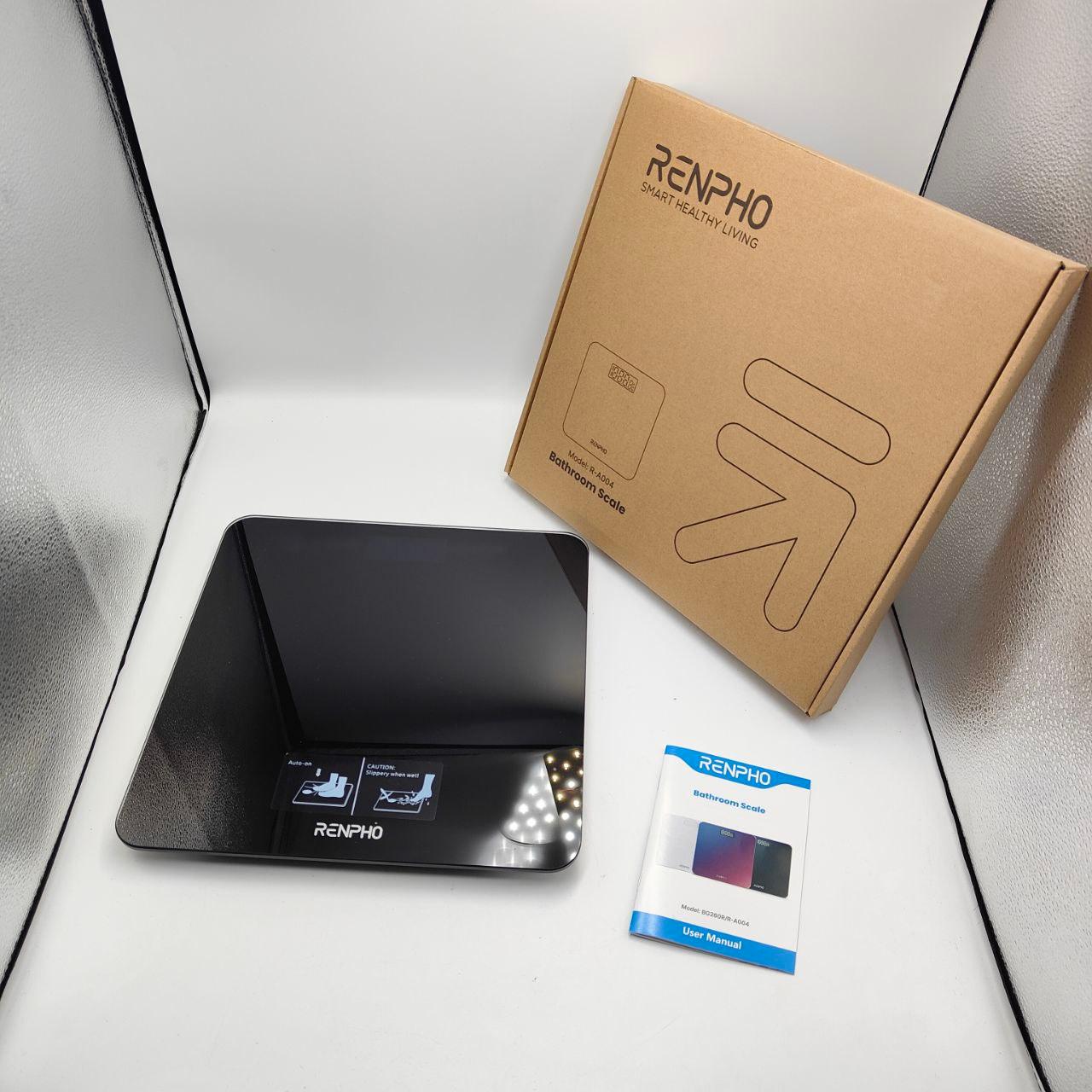 RENPHO Digital Bathroom Scale – High Precision Body Weight, Black Glass