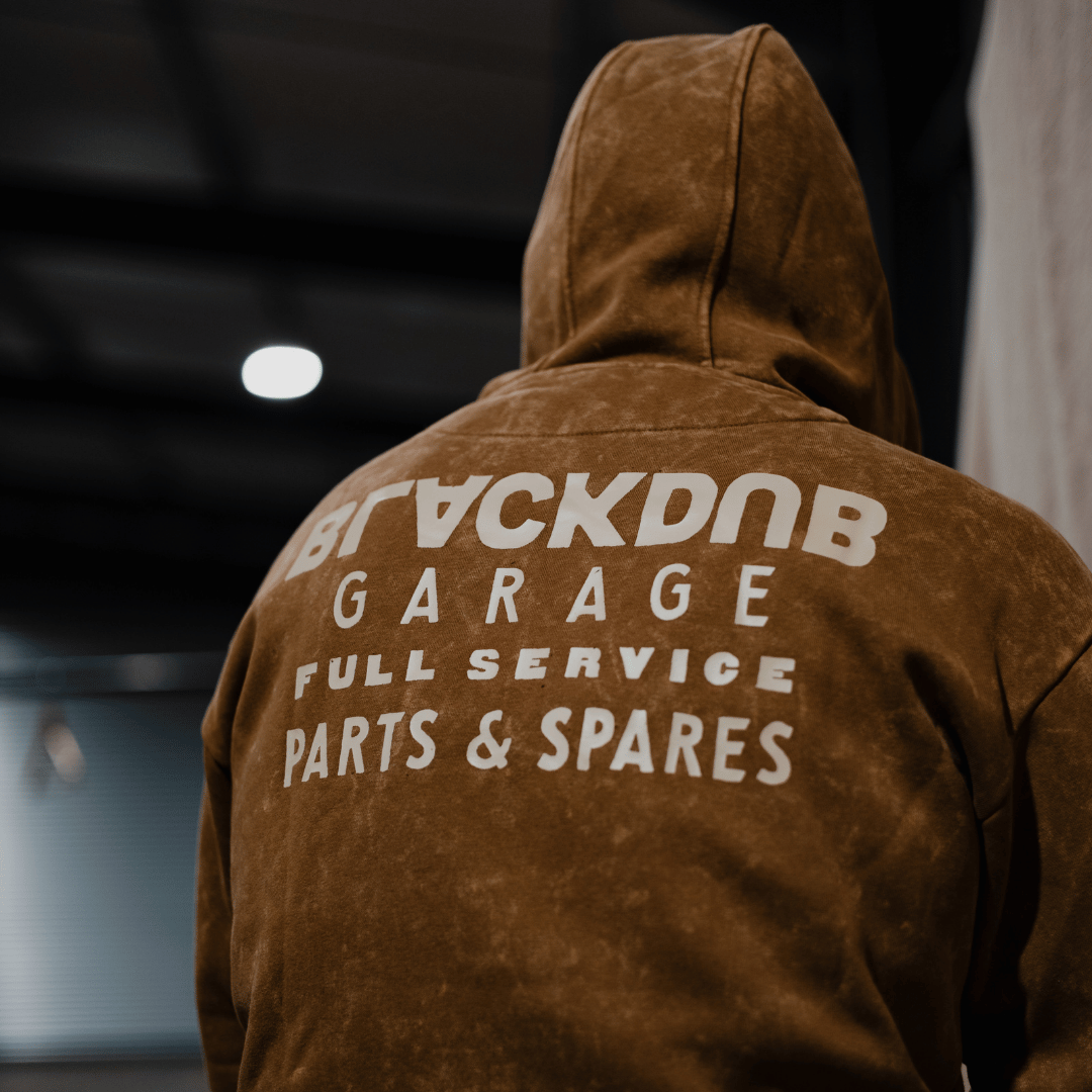Uggly and Co Parts & Spares Acid Wash Heavyweight Motorcycle Hoodie