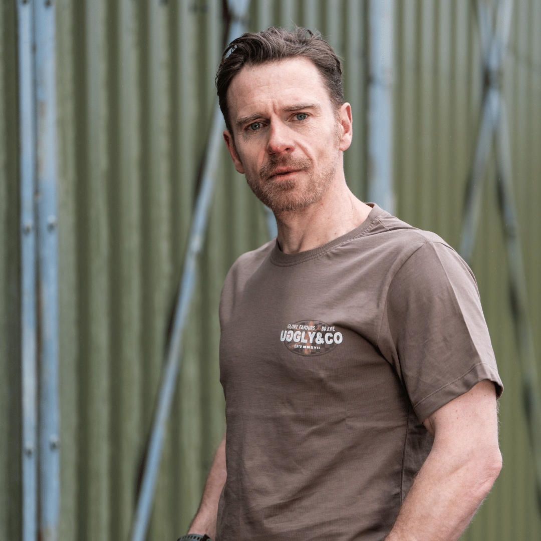 Uggly and Co Brown Union Jack Tee – Vintage Cotton Racing Graphic T-Shirt