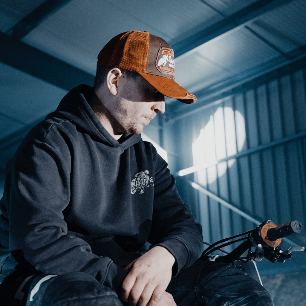 Uggly and Co Rust Flat Track Trucker Hat – Vintage Racing Mesh Cap