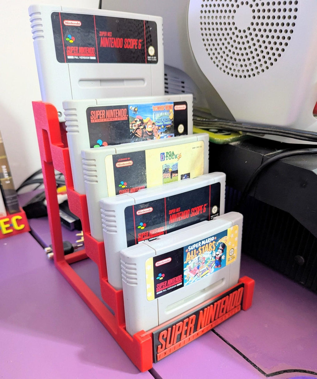 Chaddyverse SNES & Super Famicom Game Cartridge Stand - 6 Slot Display