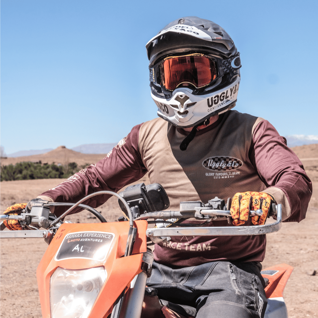 Uggly&Co No.1 Vintage Motocross Jersey – Brown & Beige MX Shirt