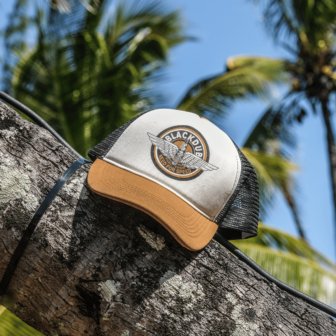 Uggly and Co Black Dub Garage Circle Wings Trucker Hat – Brown & Black