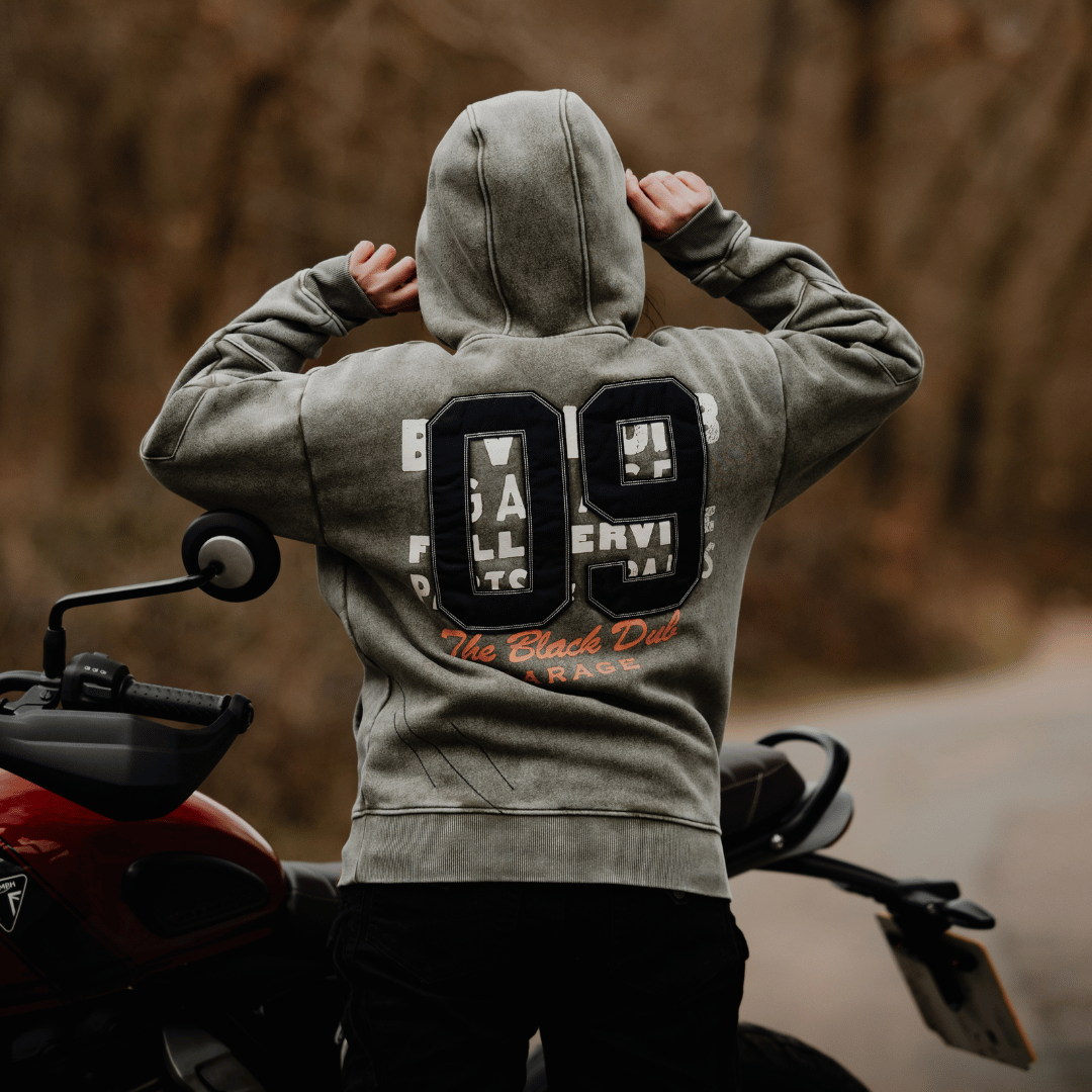 Uggly and Co Green Parts & Spares '09' Acid Wash Heavyweight Hoodie