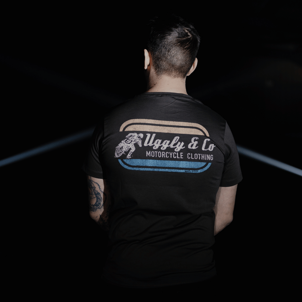 Uggly and Co Olive Flattrack Tee – Heavyweight Cotton Racing Shirt