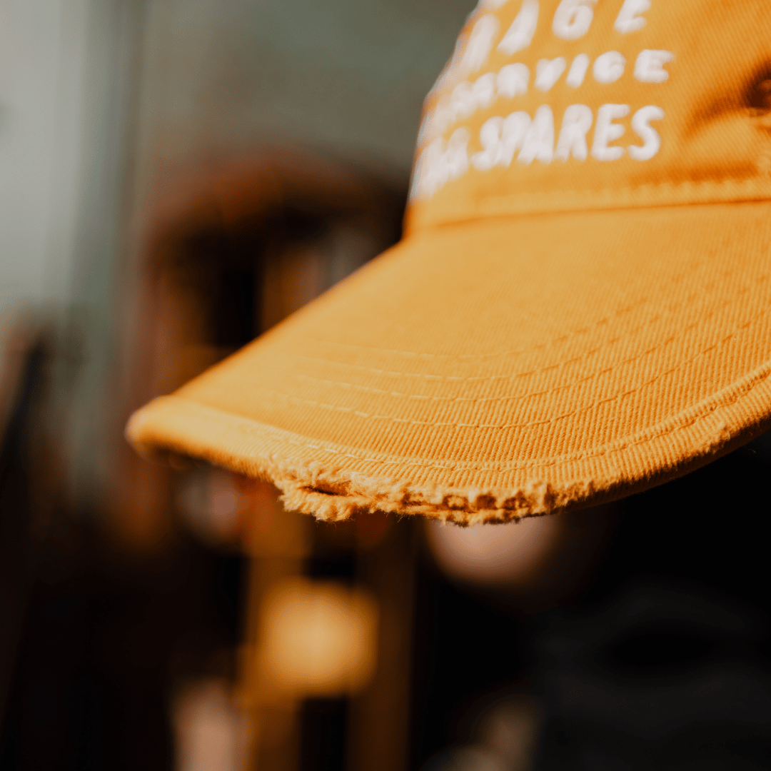 Uggly and Co Mustard Yellow Parts & Spares Distressed Vintage Cap