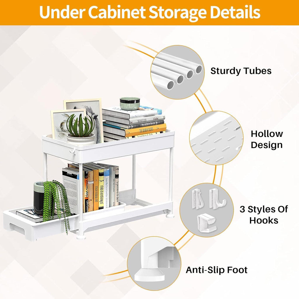 Ronlap 2-Tier Under Sink Organizer – Slide Out Kitchen Storage Drawer