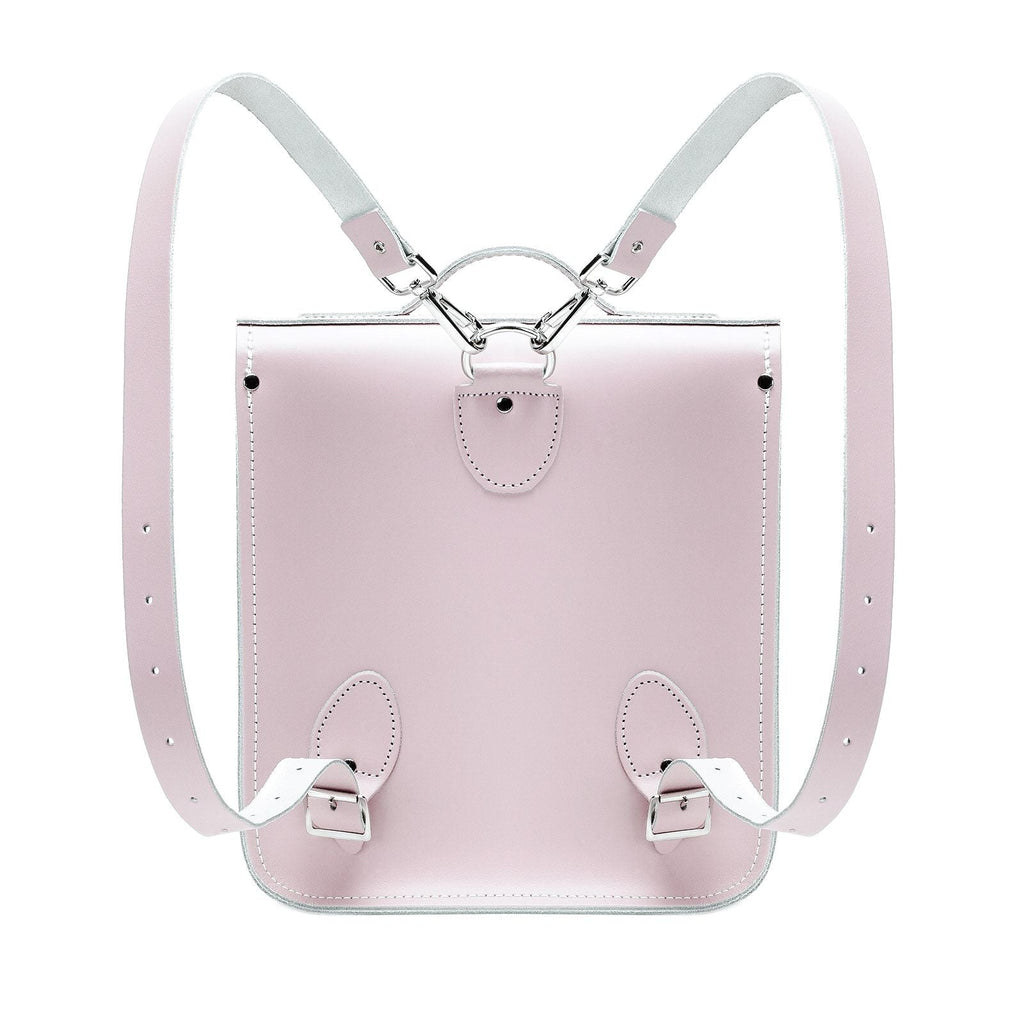 Handmade Leather City Backpack - Rose Quartz