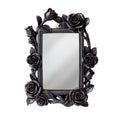 Alchemy Gothic Rose & Vine Mirror – Matte Black Resin Wall Decor