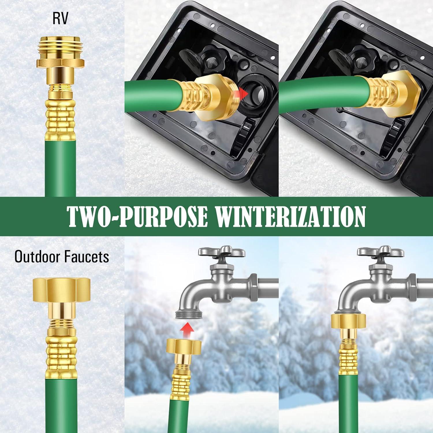 LAFERKA RV Winterizing Kit – Air Water Blowout Adapter Plug with Valve
