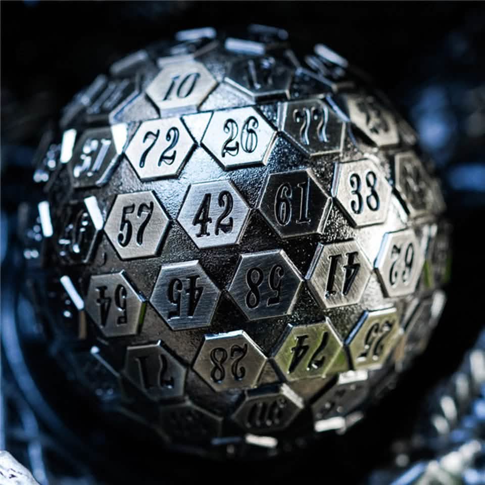 Silver Oracle | Solid Metal Dice | 45MM D100