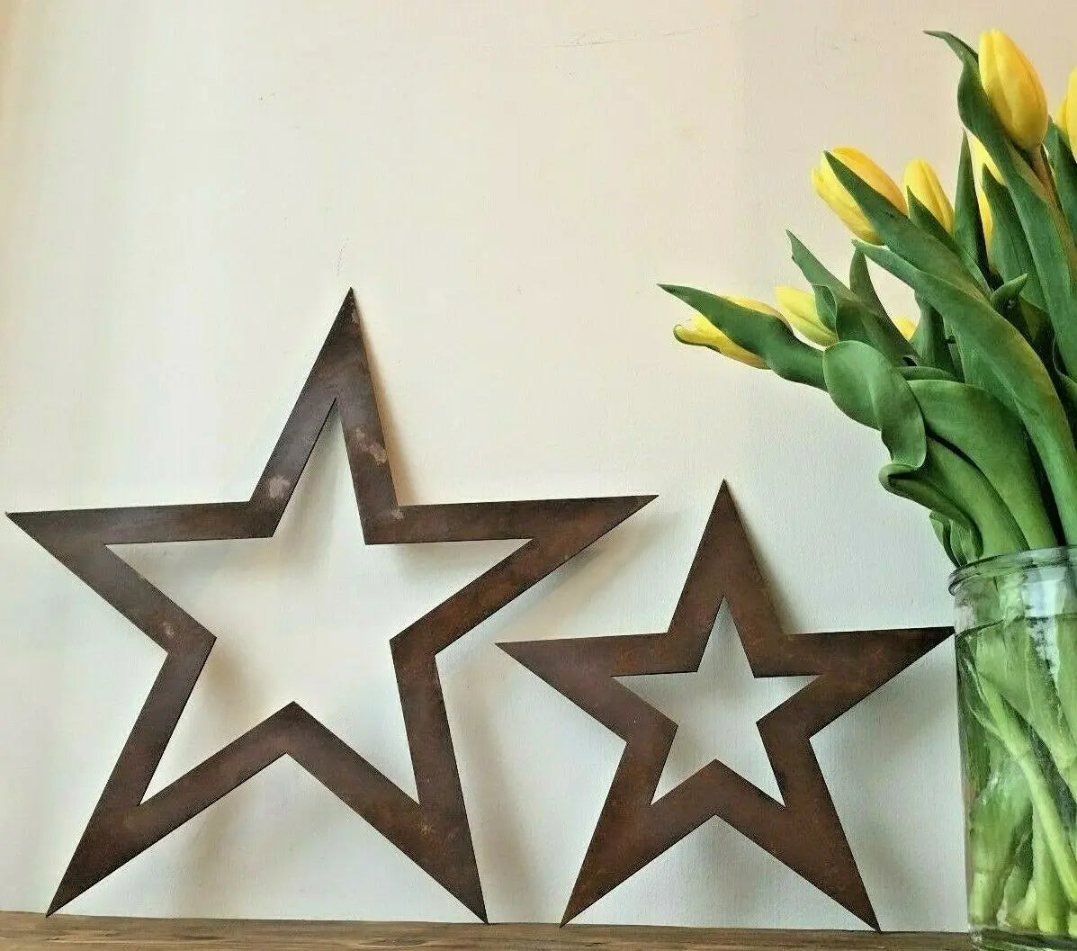 Rustic Metal Star Garden Wall Art – Distressed Steel Decor by RW Norfolk