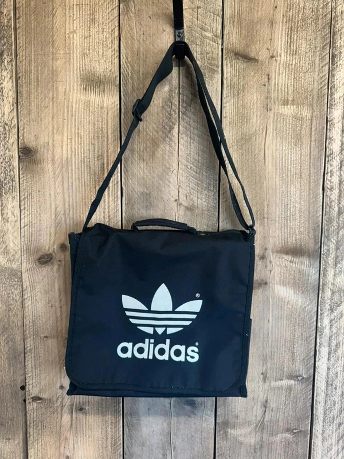 Vintage 90s Adidas Old School DJ Record Shoulder Bag #301