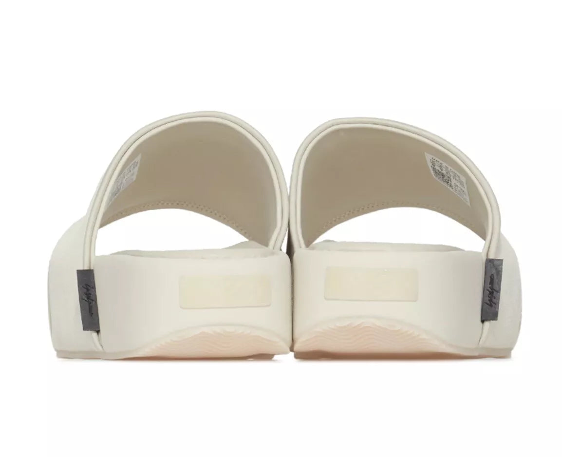 Adidas Y-3 Suede Platform Slides – Ivory Leather Wide Fit EU 38