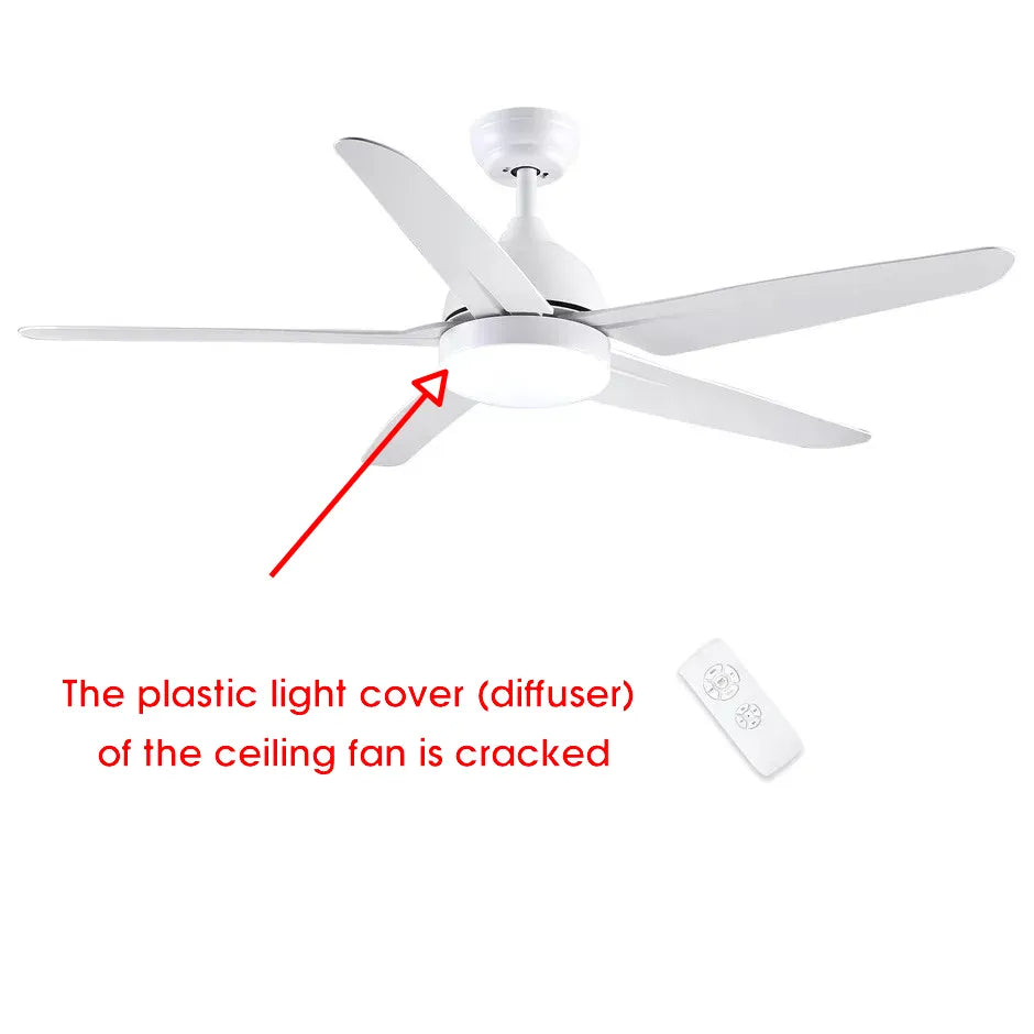 CJOY 52" Ceiling Fan with Dimmable LED Light and Remote, 5 ABS Blades