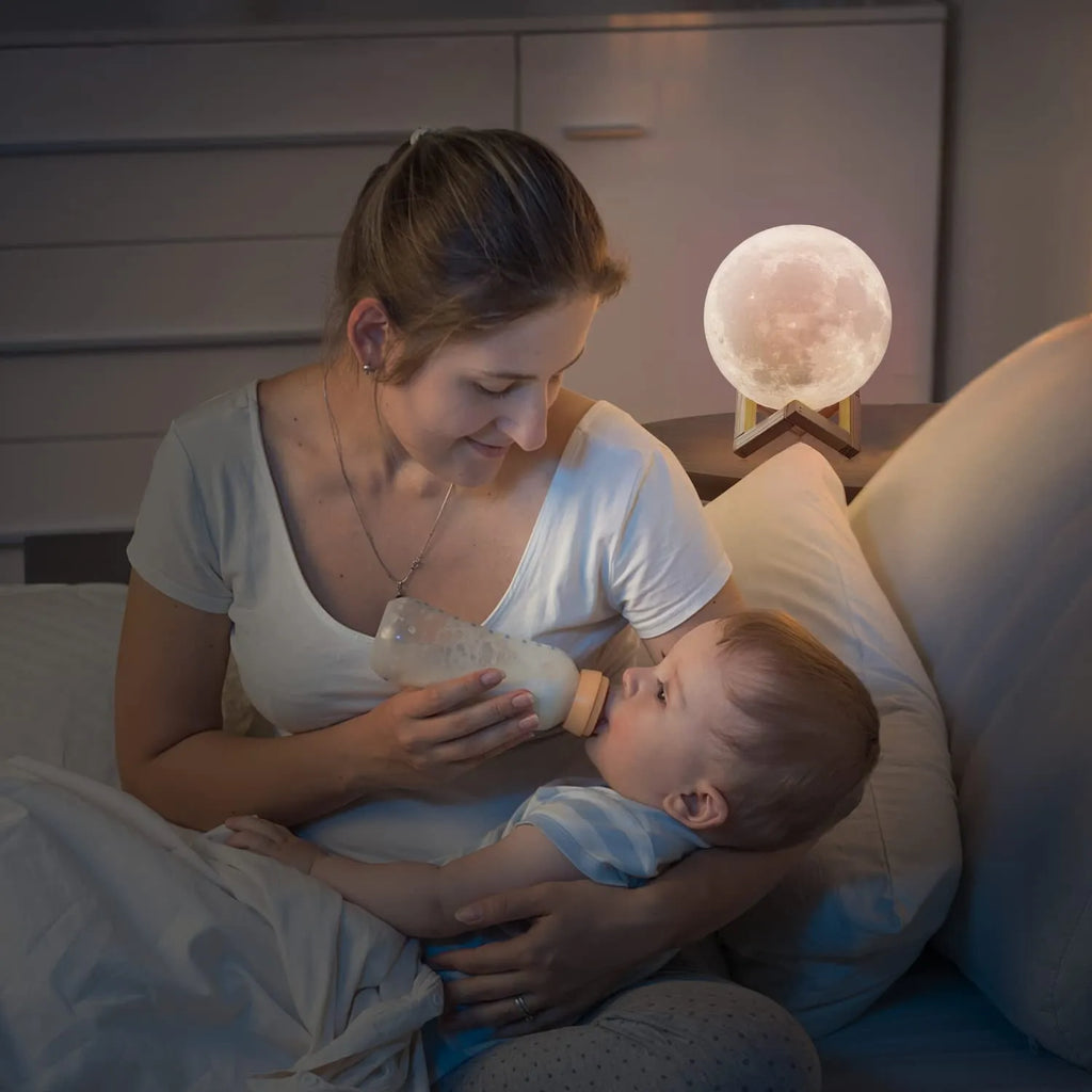 AGM 3D Printed Moon Lamp | 16 Color RGB LED Night Light with Remote