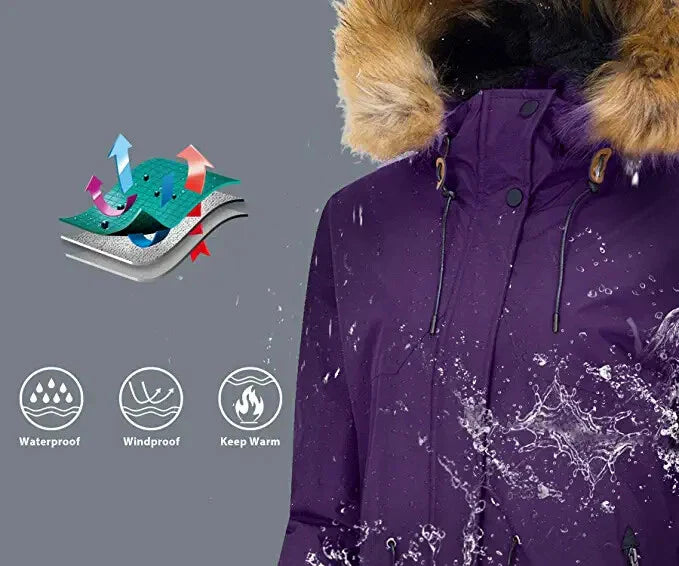 Wantdo Women's Waterproof Ski Jacket | Windproof Winter Snowboard Coat