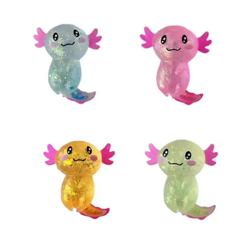 Snaps Axolotl Glitter Squishy – Stretchy Stress Relief Fidget Toy